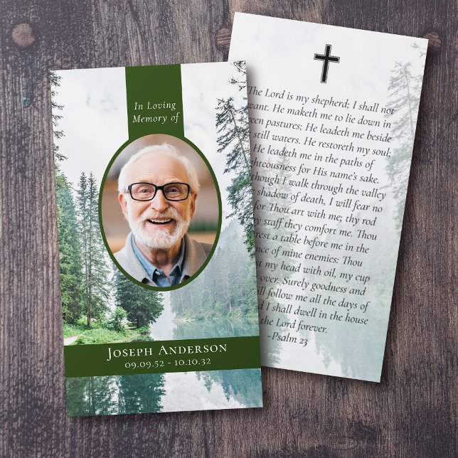 Oval Photo Forest Memorial Prayer Card (Creator Uploaded)