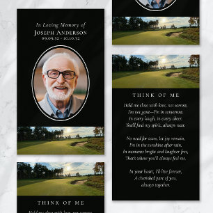Oval Photo Golf Course Memorial Prayer Card