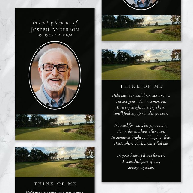 Oval Photo Golf Course Memorial Prayer Card (Creator Uploaded)