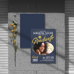 Oval Photo Graduation Gold Foil ID896