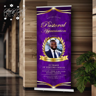 Oval Photo Pastoral Appreciation Church Welcome Retractable Banner