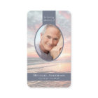 Oval Photo Sunset Ocean Memorial Prayer Card