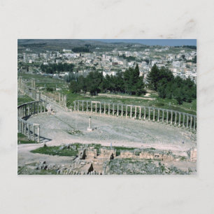 Oval piazza, ancient Decapolis city Jarash, Jordan Postcard