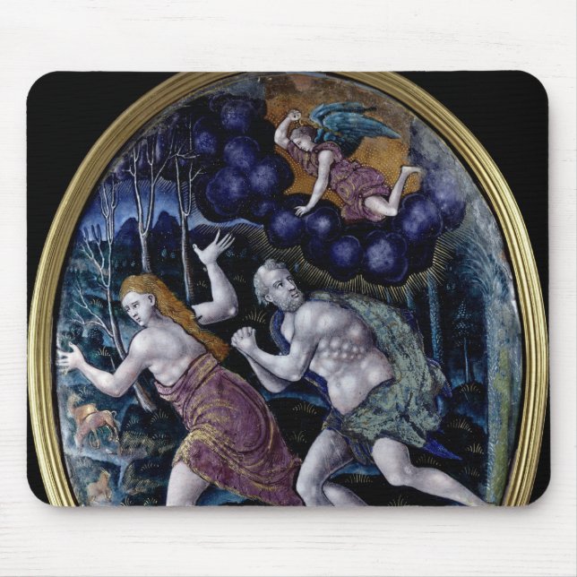 Oval plaque depicting Adam and Eve Mouse Mat (Front)