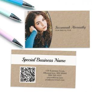 Oval Professional Photo QR Code Nanny Business Card