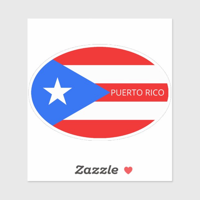Oval Puerto Rico Flag (Sheet)