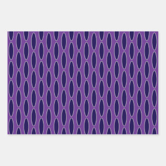 Oval Purple Chain Pattern Wrapping Paper Sheet