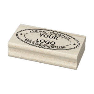 Oval Rubber Stamp Your Company Logo Name Website