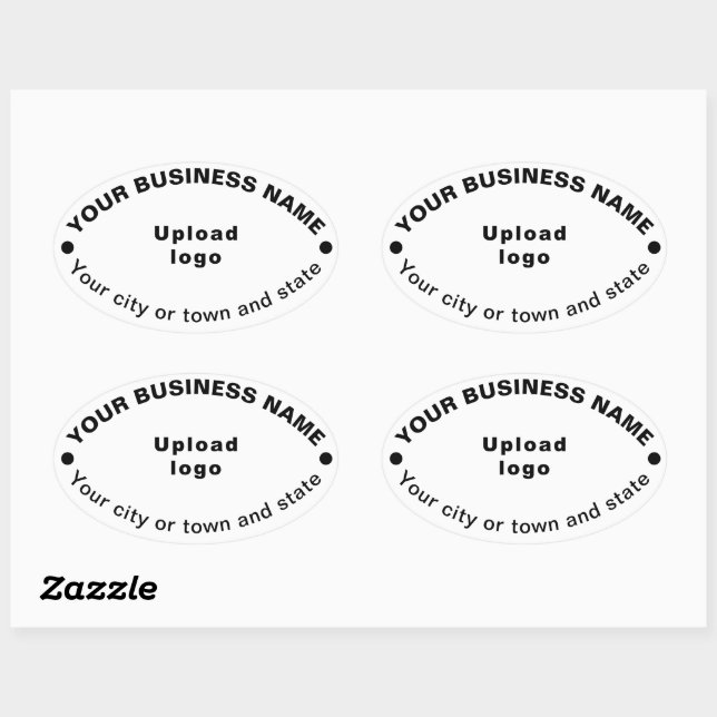 Oval Shape Business Brand on White Sticker (Sheet)