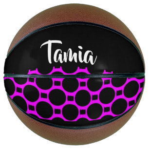 Oval shapes pink black basketball