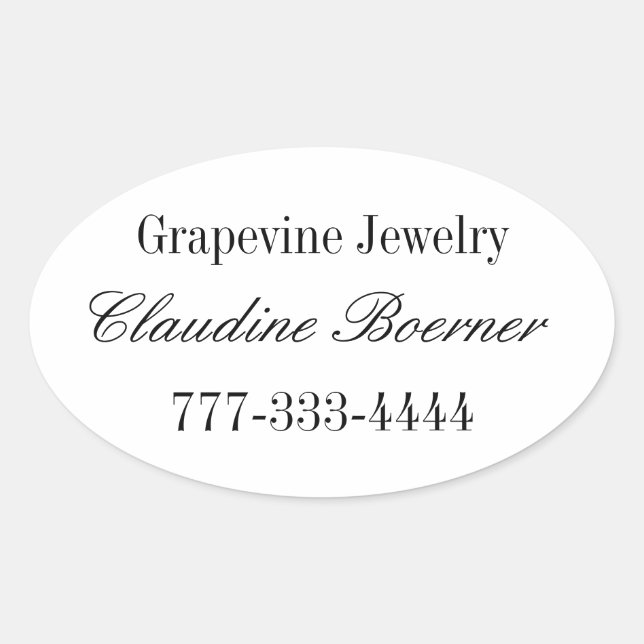 Oval Sheet Stickers for Business Artist Crafts (Front)