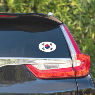 Oval South Korea flag vinyl car sticker