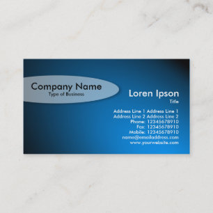 Oval - Spotlit Mid-Blue Business Card