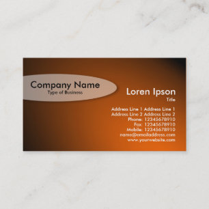 Oval - Spotlit Orange Business Card