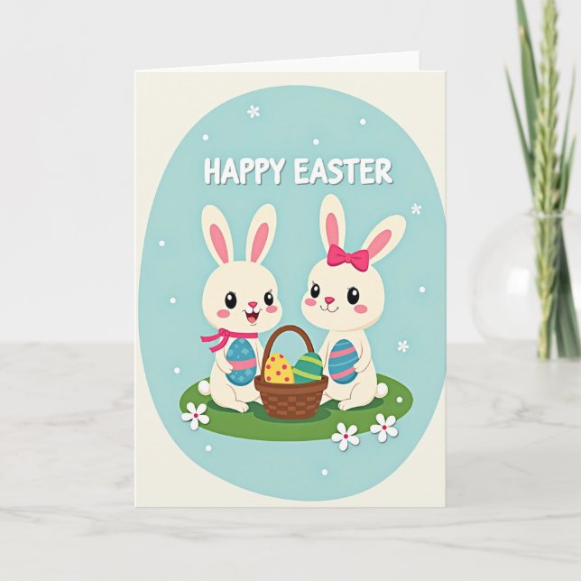 Oval Springtime Friends Card (Front)
