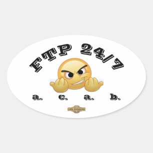 oval sticker   "FTP 24/7" 