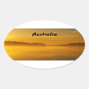 Oval sticker - golden sunrise Australia