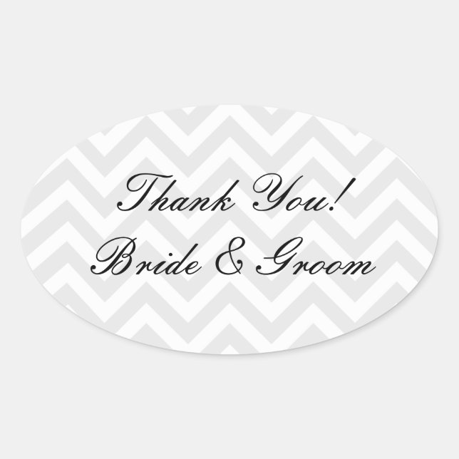 Oval wedding thank you stickers | envelope sealers (Front)