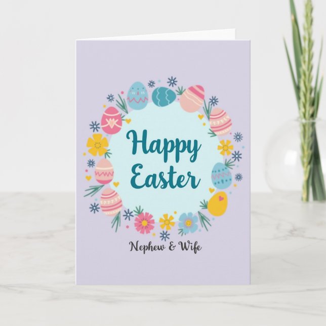 Oval Wreath Easter Card (Front)