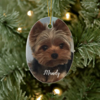 Oval  Yorkie Ornament