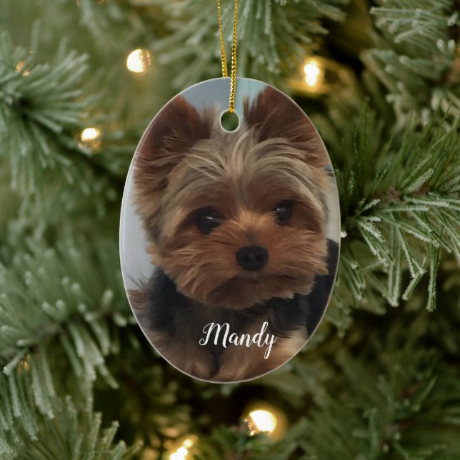 Oval  Yorkie Ornament (Tree)