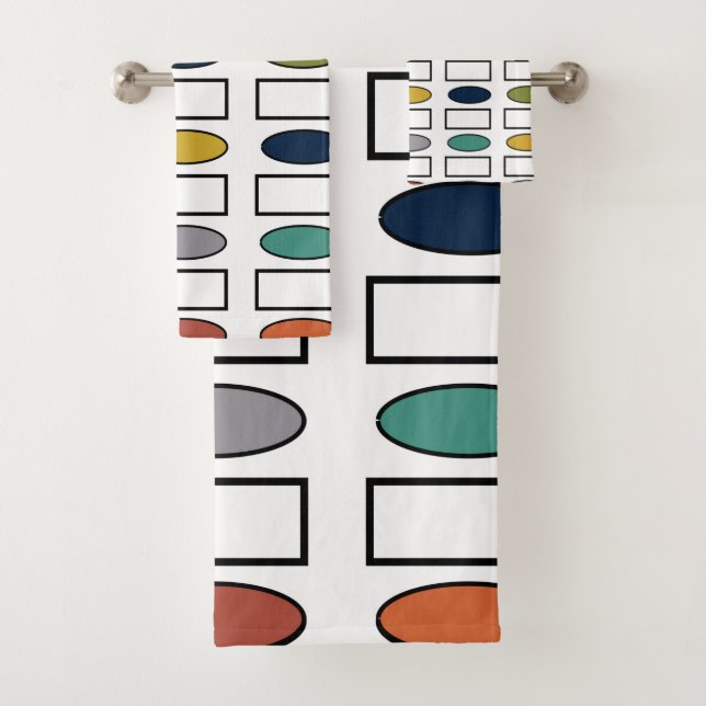 Ovals and Rectangles  Bath Towel Set (Insitu)