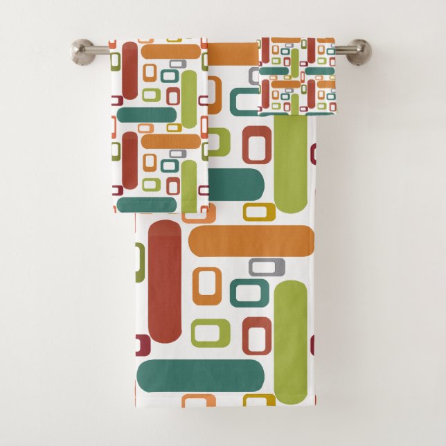 Ovals and Rectangles  Bath Towel Set (Insitu)