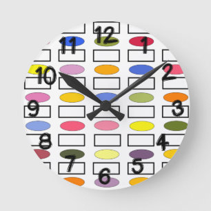 Ovals and Rectangles – Flower Garden  Round Clock