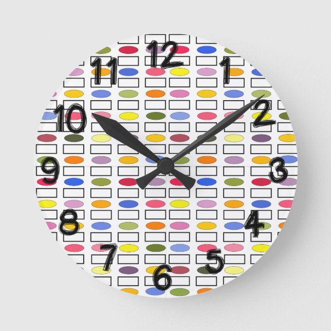 Ovals and Rectangles – Small Flower Garden  Round Clock (Front)