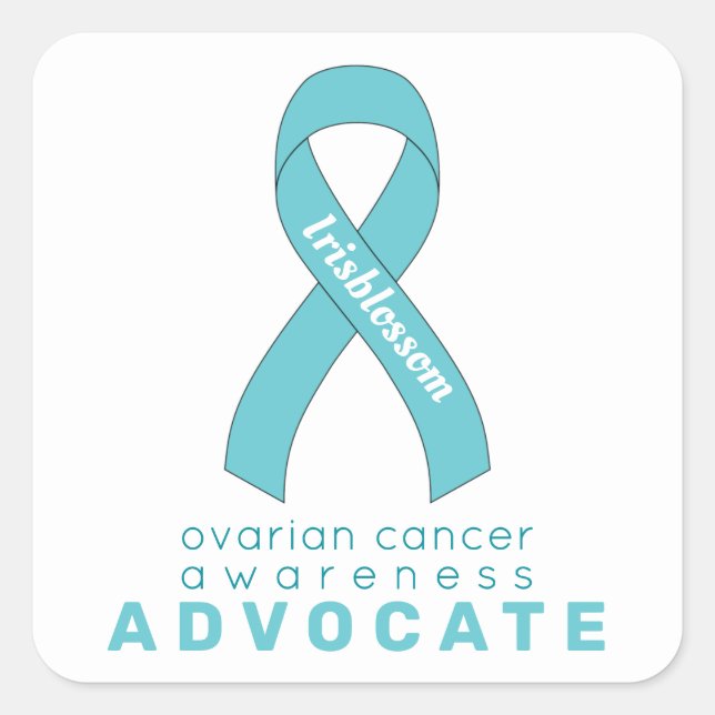 Ovarian Cancer Advocate White Square Sticker (Front)