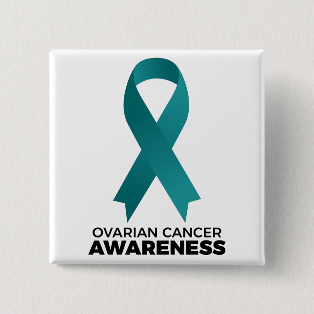 Ovarian Cancer Awareness 15 Cm Square Badge (Front)