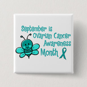 Ovarian Cancer Awareness Month Bee 1.3 15 Cm Square Badge