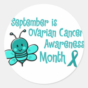 Ovarian Cancer Awareness Month Bee 1.3 Classic Round Sticker