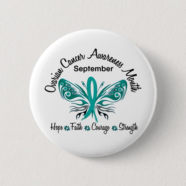Ovarian Cancer Awareness Month Butterfly 3.2 6 Cm Round Badge (Front)