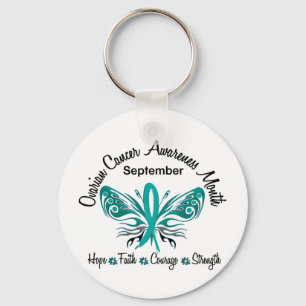 Ovarian Cancer Awareness Month Butterfly 3.2 Key Ring