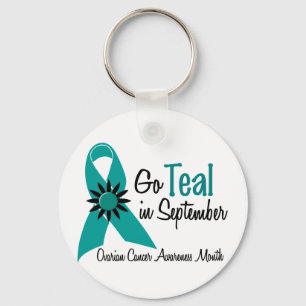 Ovarian Cancer Awareness Month Flowers 2 Key Ring