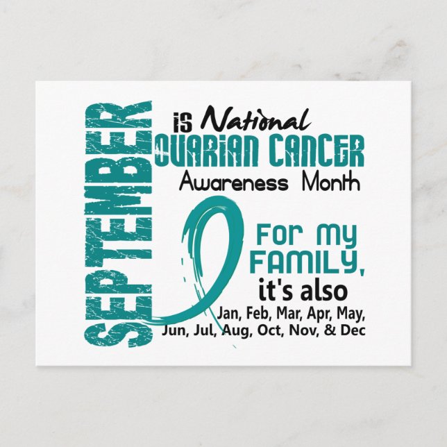 Ovarian Cancer Awareness Month For My Family Postcard (Front)