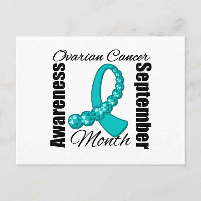 Ovarian Cancer Awareness Month Gemstone Ribbon Postcard (Front)