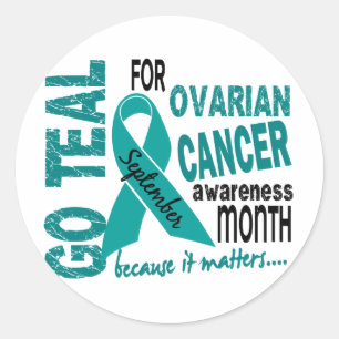 Ovarian Cancer Awareness Month GO TEAL Classic Round Sticker