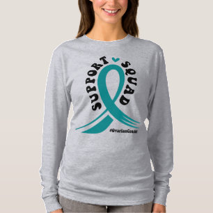 Ovarian Cancer Awareness Month Teal Ribbon  T-Shirt
