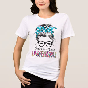 Ovarian Cancer Awareness Ribbon Support Gifts Tri-Blend Shirt