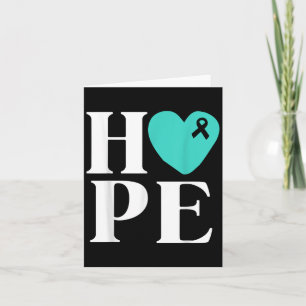 Ovarian Cancer Awareness Shirts Teal Ribbon Shirt  Card