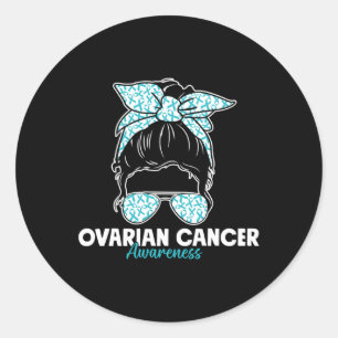 Ovarian Cancer Awareness Teal Ribbon Support Women Classic Round Sticker