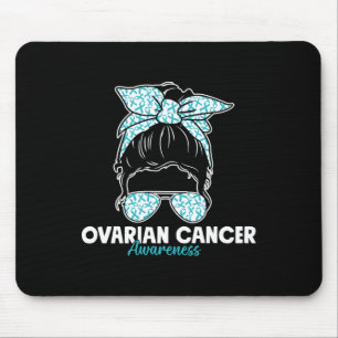 Ovarian Cancer Awareness Teal Ribbon Support Women Mouse Mat