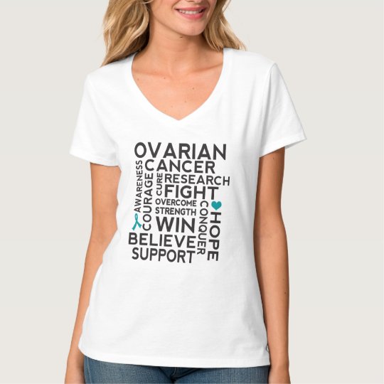 Download Ovarian Cancer Awareness Teal Ribbon T-shirt | Zazzle.co.uk