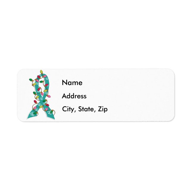 Ovarian Cancer Christmas Lights Ribbon (Front)