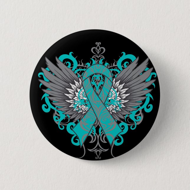 Ovarian Cancer Cool Wings 6 Cm Round Badge (Front)