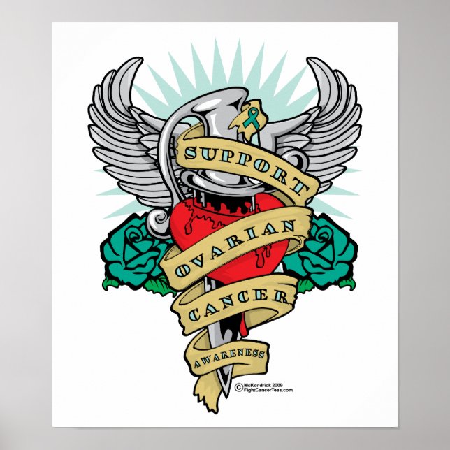 Ovarian Cancer Dagger Poster (Front)