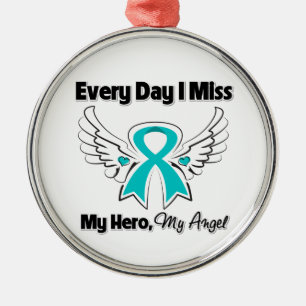 Ovarian Cancer Every Day I Miss My Hero Metal Tree Decoration