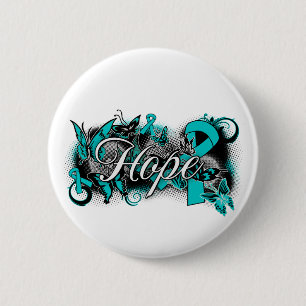 Ovarian Cancer Garden Ribbon 6 Cm Round Badge